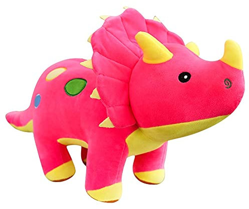 AECHII 40-100cm Kreative Big Plüsch Weiche Triceratops Stegosaurus Plüschtier Dinosaurier Kuscheltier Kinder Dinosaurier Spielzeug Geburtstagsgeschenke 100cm Rot