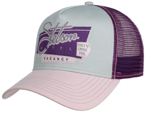 Stetson Motel Trucker Cap Snapback Baumwolle One Size Damen Sommer lila One Size