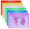 Plastic Wallets - A4 Folders for Paperwork A4 Document Files Folder Plastic Popper Wallets with Pocket, Pack of 6
