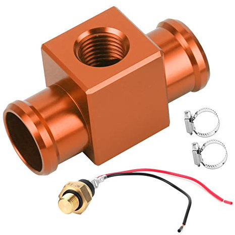 Termostato Interruttore Temperatura Acqua Radiatore Sensore Temperatura Ventola Refrigerante per Moto ATV Fuoristrada (Arancia)