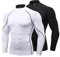 LNFINTDO 2 Pack Compression Tops for Men Long Sleeve Mock Turtleneck Shirts Quick Dry Base Layer Top for Gym Sports Fitness Workout Training