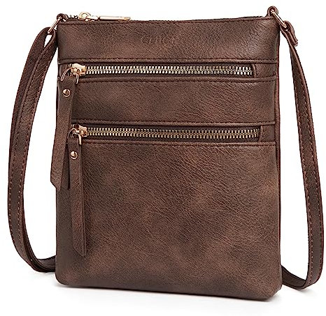 CLUCI Umhängetasche Damen Klein PU Leder Handy Umhängetasche Frauen Stilvoll Handytasche zum Umhängen Crossbody Schultertasche mit Quaste Kaffee