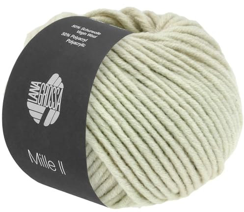 LANA GROSSA Mille II | Strapazierfähiges Mischgarn mit Merinowolle, waschmaschinenfest | Handstrickgarn aus 50% Schurwolle & 50% Acryl | 50g Wolle zum Stricken & Häkeln | 55m Garn FB161