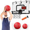 HYES 24 x 16 Panier de Basket Interieur pour Adultes et Enfants, Panier de Basket Chambre Kit avec 2 Ballons, Pompes, Jouet de Sport pour l'intérieur et l'extérieur, Bureau, Noir