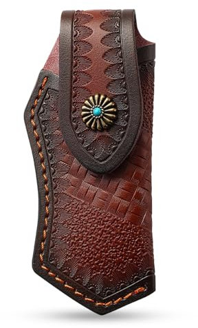 Zasjon Messertasche für Gürtel Messertasche Leder, Gürtelholster für Klappmesser Taschenmesser Tragbare Faltender Gürtelmesser Schutzhülle Messer Tasche für die Outdoor Camping Jagd Erkundung