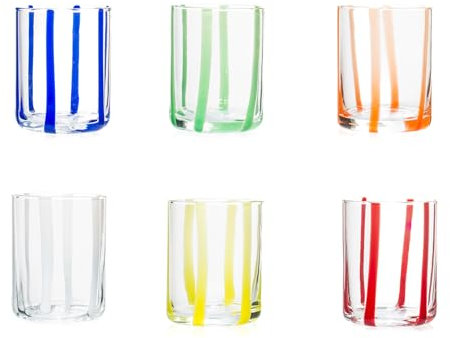 H&H Set 6 Bicchieri Veneziani Colorati CL33