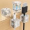 NiHome Clear Acrylic Magnetic Cable Clips 4PCS for Phone Chargers, USB, HDMI, Power Cords - Strong Magnetic Adjustable Slots for Thin Cables, Residue-Free Acrylic Adhesive for Wood, Glass, Tile, Steel