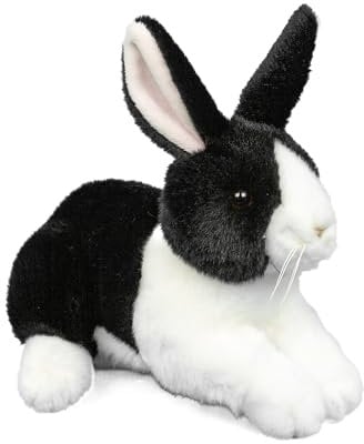 Teddys Rothenburg Kuscheltier Hase liegend schwarz/weiß 25 cm Plüschhase Stoffhase Plüschtier