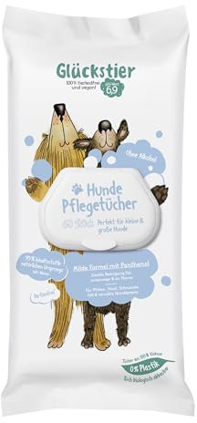 Glückstier Hundepflegetücher, perfekte Fellpflege für unterwegs (60 St.)