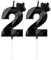Geburtstagskerzen Zahlen 22 mit Krone，3D Kerzen Geburtstag für Kuchen geburtstagsdeko, Geburtstag Kerzen Zahlen, Geburtstagskerzen Kinder für Partys, Hochzeiten, Firmenfeiern, Jubiläen (Schwarz, #22)