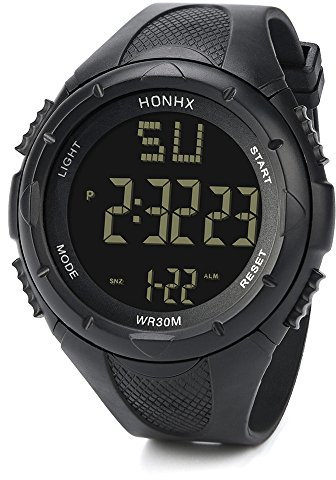 Radio Controlled Watches for Men Sport Digital Date Men's Watch Mens Watch Men Analog Quartz Watch (4-Black, One Size)