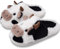 TOPALL Hausschuhe Damen Püsch Winter,Warme Damen-hausschuhe,Kuschelig Pantoffeln Damen Winter,Puschen Schlappen Damen Flauschig Rutschfeste für Damen/Herren/Unisex(Püsch Kuh Schwarz,40/41 EU)