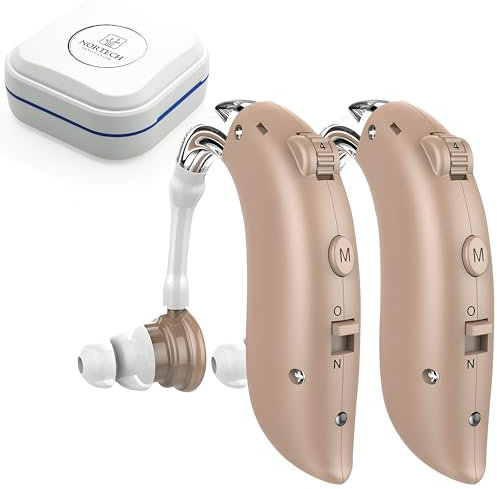 NORTECH INNOVATION® Amplificador Auditivo con Modos Ajustables al Entorno, Amplificadores Auditivos de Larga Duración, Amplificador Auriculares Inalámbricos, Amplificador de som (Pareja)