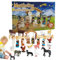 Oldmoom Weihnachtskalender, Adventskalender für | Countdown-Kalender Anime-Figuren - Sammelspielzeug Schreibtisch-Mittelstücke, Miniatur Sandkastenornament