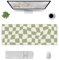 04 Tapis de bureau vert sauge, tapis de souris à carreaux, fournitures de bureau, tapis de souris vert sauge, tapis de souris XL 30 x 80 cm