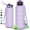 Wasserflasche Sport 1.5L, Motivierende Trinkflasche mit Zeitmarkierung, Auslaufsicher Wasserflasche mit Strohhalm, Kohlensäure Geeignet, Sportflasche für Gym, Fitness, Büro, Schule, Yoga, Outdoor