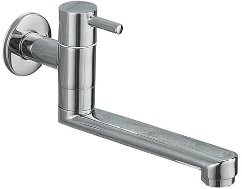 SXWYLZ Grifo Cocina de Pared Agua Fría Grifo Fregadero Pared Monomando Grifo de Lavabo Grifo Cocina de Pared Caño Largo Grifo Baño,Cromado,16Cm