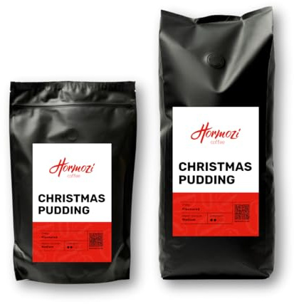 Freshly Roasted Hormozi Coffee - Christmas Pudding Flavoured Coffee Beans 1kg - Medium Roast