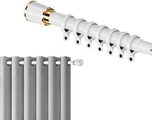 Feder-Duschvorhangstangen, schwarze Spannstange für Fenster, 260 x 350 cm, kein Bohren, erweiterbare Kleiderstange für Waschküche, verstellbare Badezimmer-Stange, Rosa 160 x 250 cm