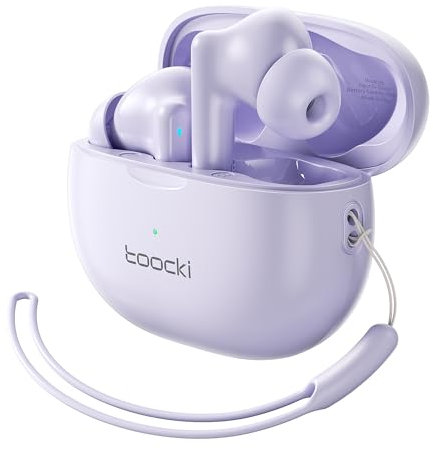 toocki Auriculares Inalambricos Bluetooth 5.3 en el oído Deportes Cascos Control Touch Impermeable TWS Auriculares con Micrófono para Entrenamiento/Correr, Lilia