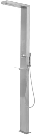 Gecheer Doccia da Giardino in Acciaio Inox Quadrata,Doccia Solare per Giardino,Doccia Lavapiedi da Esterno Doccia per Piscina