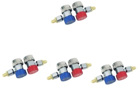 MAGICLULU 4 Juegos Adaptador De Coche Suministro De Acondicionador Vacío Rellenar Manguera Aire Acondicionado Manguera De Aire Acondicionado Conector Split Refrigerante Metal 2 Piezas * 4