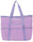 Bolsa de playa, bolsa de hombro con rejilla, bolsa de juguetes de gran capacidad, bolsa de picnic para fitness, natación, Color morado, 39*20*43cm