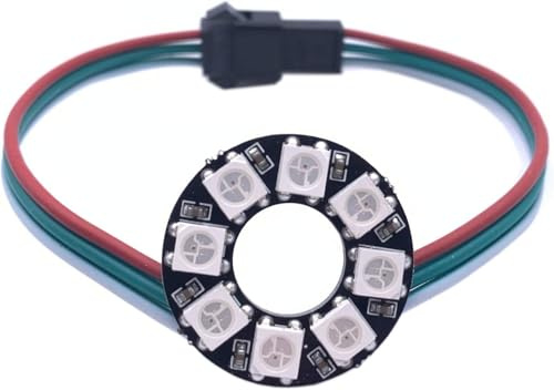 WS2812B 8/16/24/35/45/60/241 Leds Pixel Ring Adressierbare Led-Module WS2812 IC RGB Voll Farbe Runde Led Kreis DC5V (8Leds, Black)
