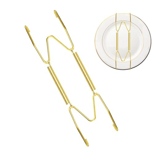 Petits cintres pour assiettes - Supports muraux en fer doré - Crochets décoratifs - Support mural invisible et multifonctionnel pour assiettes, montres, vêtements, photos, sacs, clés et décorations