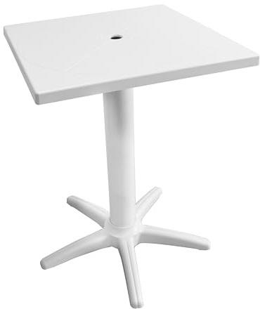 GIO'STYLE Gartentisch Jupiter | weiß | 60x60 cm | Polypropylen | Made in Italy