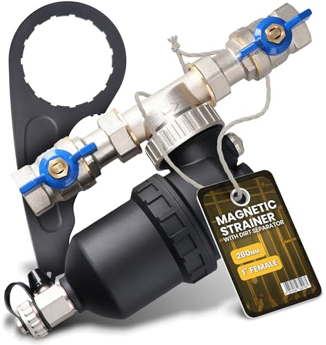 Instalguru Schlammabscheider Magnetabscheider 1'' DN25 Filter Wasserfilter Schmutzfänger Schmutzfilter Partikelabscheider Magnetischer Schmutzsieb Magnetfilter Heizung