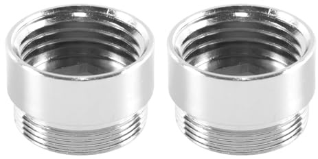 Alide Adaptador de aireador de grifo de latón (2 unidades), conexión de manguera con rosca cromada, para fregadero, cocina, baño y jardín (hembra G1/2 a macho M22)