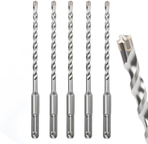 MOXPIFY 5PCS 6mm SDS Masonry Drill Bit 160mm Long for Reinforced Concrete | Brick Walls, 6 mm Hammer SDS Plus Drill Bit (6mm x 160mm x 5)