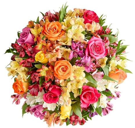 1800 Flowers- Assorted Bright Roses & Peruvian Lilies Double Bouquet Only
