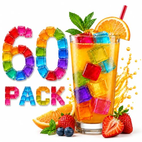 A2Z Reusable Ice Cubes 60 Pack Drink Chilling Cubes Beverage Cooler Set