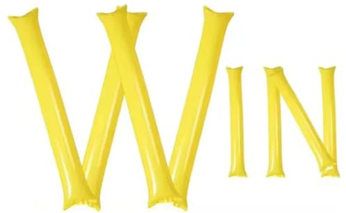 30pcs Spirit Boom Sticks Cheering Noise Makers Plastic Cheerleading Stick Inflatable Maker Team(Yellow)