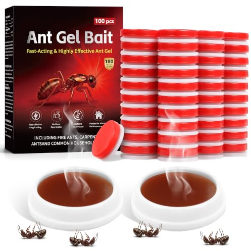 100 Stück Ameisen Gel Einheiten, praktisches Haushaltsgel für alle Innenlaufwege von Ameisen
