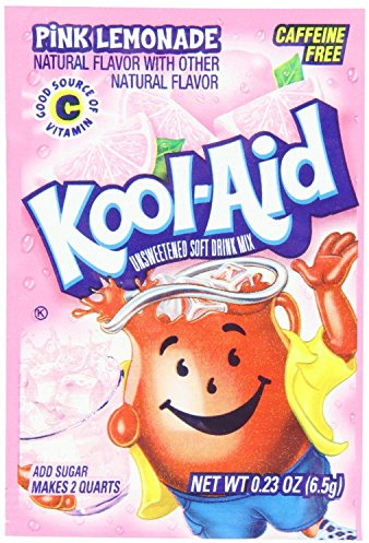 Kool-Aid Pink Lemonade Unsweetened Soft Drink Mix, 0.23-Ounce Envelopes (Pack of 48)
