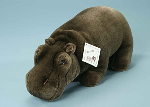 EBO 68935 - Nilpferd, 30 cmlang, brauner Kurzflorplüsch, stehend