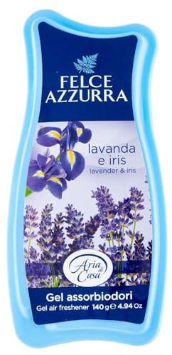 Felce Azzurra - Gel Assorbiodori Lavanda e Iris, Profumatore per Ambienti Piccoli, Armadio, Cassetti Assorbi Odori, Deodorante Ambiente Profumo Duraturo, Profumatore Ambiente Fresco, Profumatori 140gr