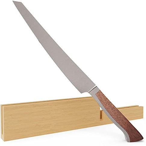 GÜDE Solingen - Schinkenmesser geschmiedet, 21 cm, Walnussholz, mit Holzscheide, CAMINADA, Tranchiermesser, Handmade Germany