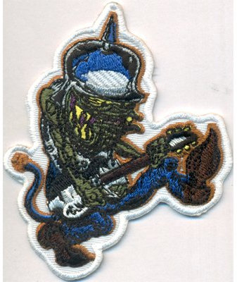 Alien Monster Rocker Heavy Metal Rockabilly Biker Rockband Iron on Patch Badge