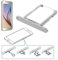 SIM-Schlitten für Nano-SIM für Samsung Galaxy S6 G920, Farbe: Silber