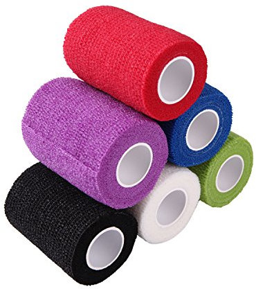Boodtag Sports Tape Kinesiologie Tape Selbsthaftende Bandagen Medizinische Elastische Bandage Tierarzttape Wrap Großpackung 6 Rollen (M)