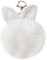 VORCOOL Plüsch Ball Schlüsselanhänger mit Hasenohren Pompom Keychain Bommel Taschenanhänger für Handtasche Auto (Weiß)