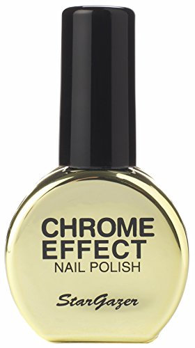 Gold chrome effect nail polish. Easy to apply metallic finish nail polish