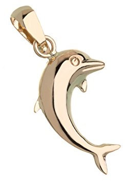 Silberketten Store Kettenanhänger, Goldanhänger - Delfin - echt 585 Gold