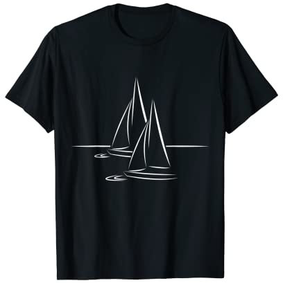 Segelboot auf Wasser T-shirt I Segler Boot Geschenkidee T-Shirt