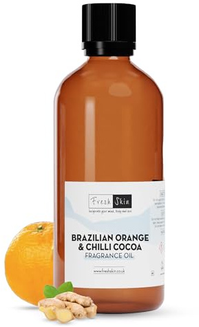Freshskin Beauty LTD | Brazilian Orange & Chilli Cocoa Fragrance Oil 100ml - Candles, Bath Bombs, Soap Making, Reed Diffusers & Wax Melts - Cosmetic Grade - Vegan Friendly