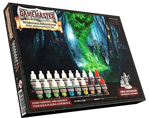 The Army Painter GameMaster Wilderness Adventures Role-Playing Paint Set, 20 Botellas 12ml De Pintura Acrílica, 1 Pincel Seco, 1 Miniatura De Bruja De Plástico para Warhammer 40k